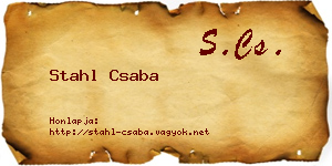 Stahl Csaba névjegykártya