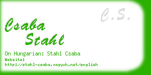 csaba stahl business card